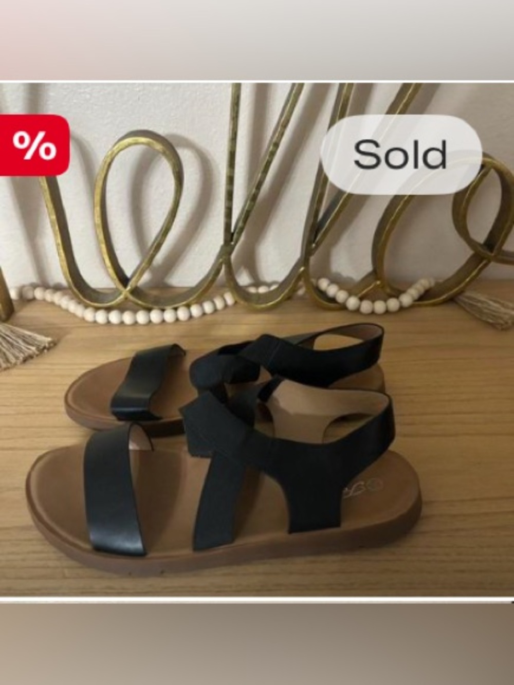 SOLD!! Women’s Black Strappy Sandals size 10